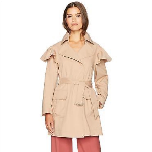 Rebecca Taylor Jackets & Blazers - Rebecca Taylor Ruffle Trim Trench Coat
